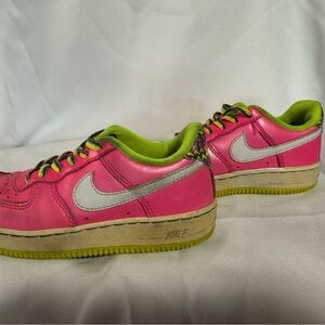 Nike Pink and Lime Green Low-Tops